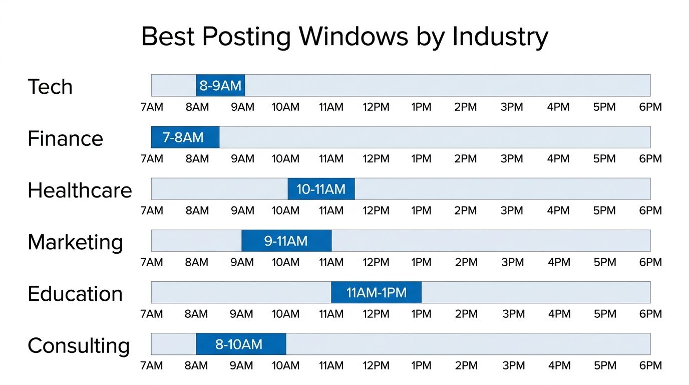 Best LinkedIn posting windows by industry