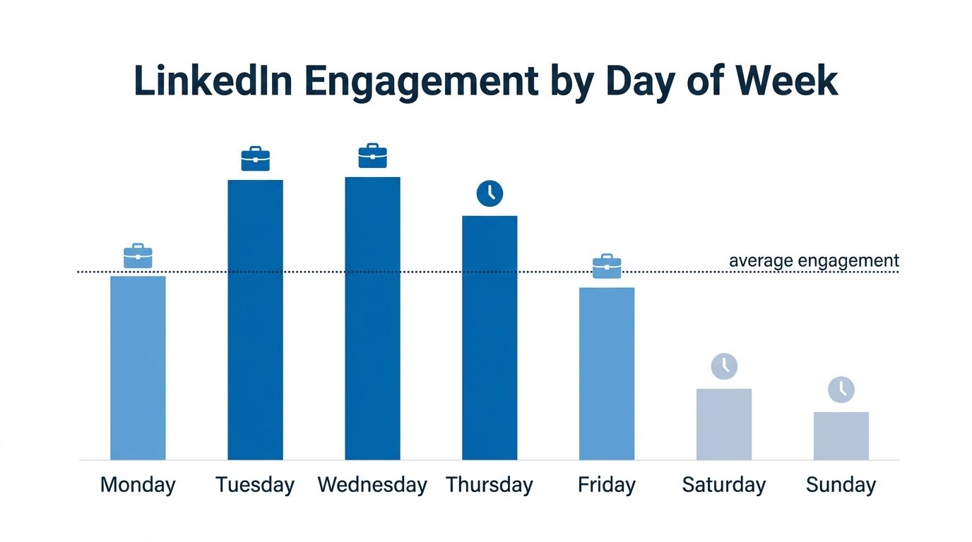 LinkedIn engagement by day of the week