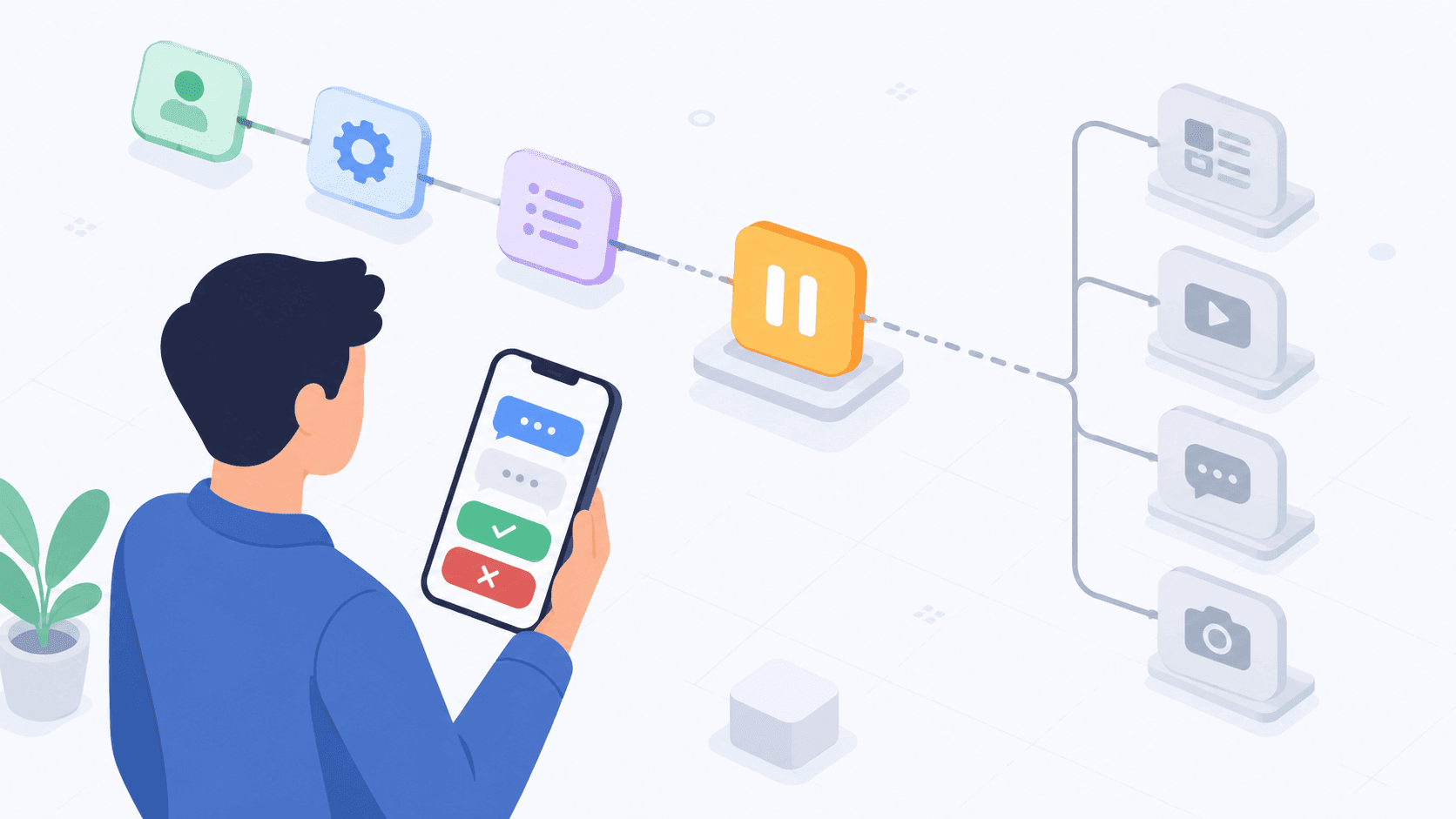 Telegram approval step pausing an n8n social media posting workflow