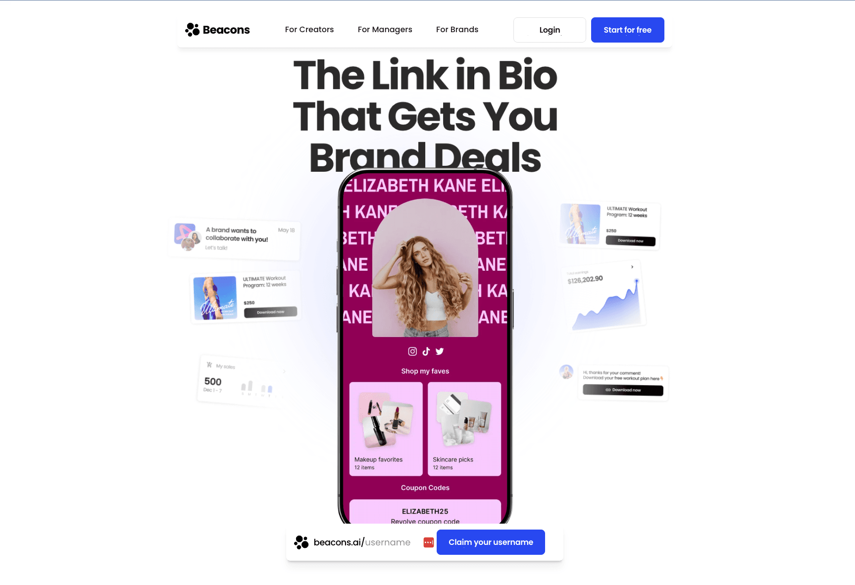 Beacons.ai homepage