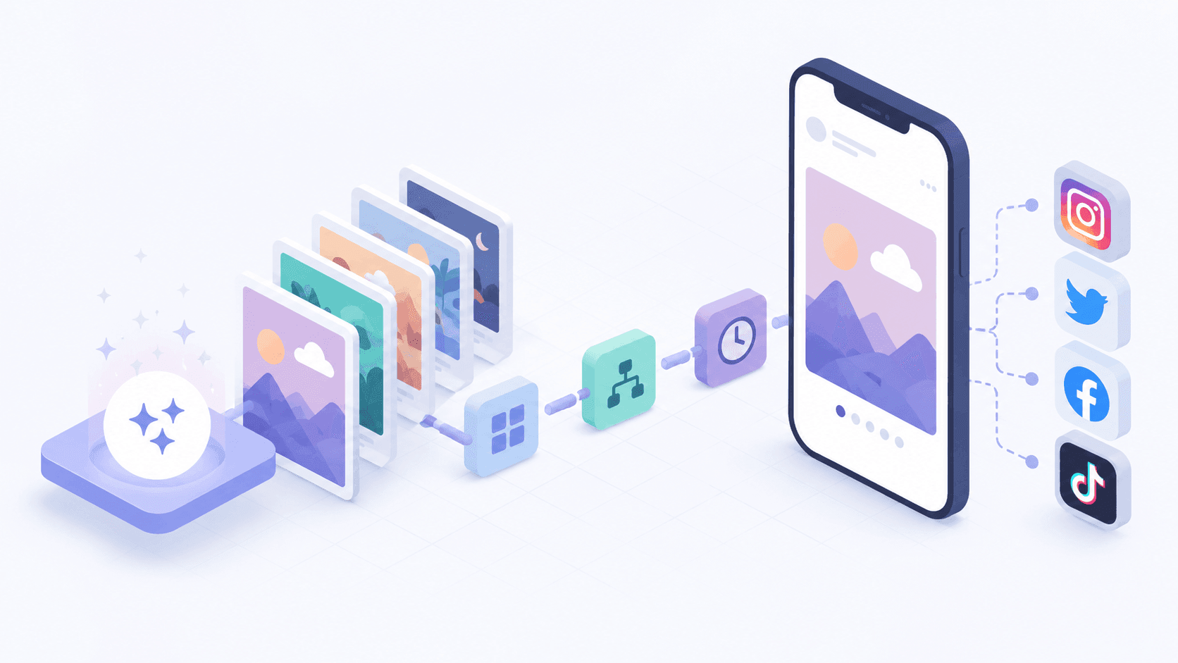 AI generated slides becoming an Instagram carousel post via an n8n workflow