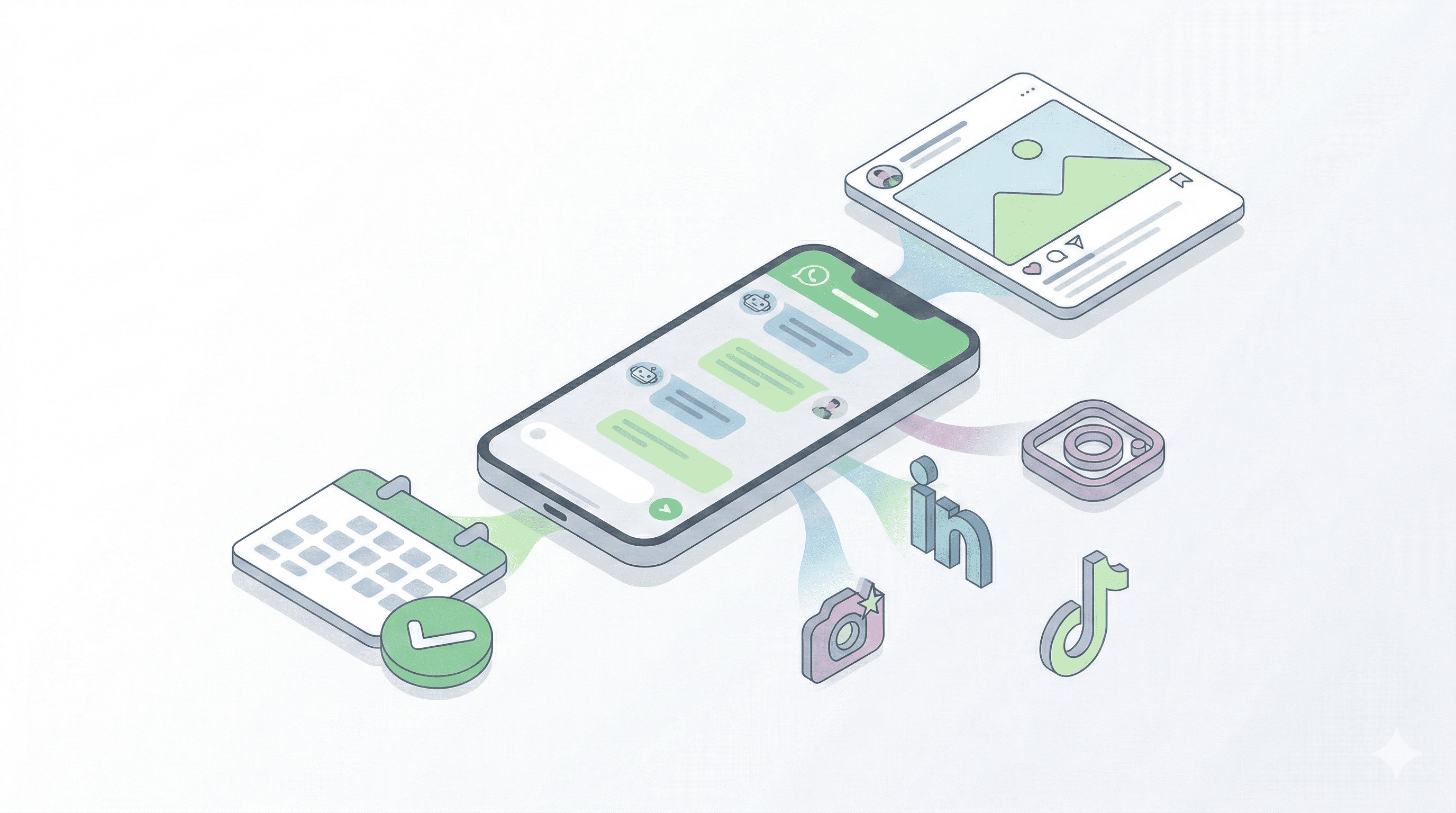 Conversation example showing chat-based social media scheduling