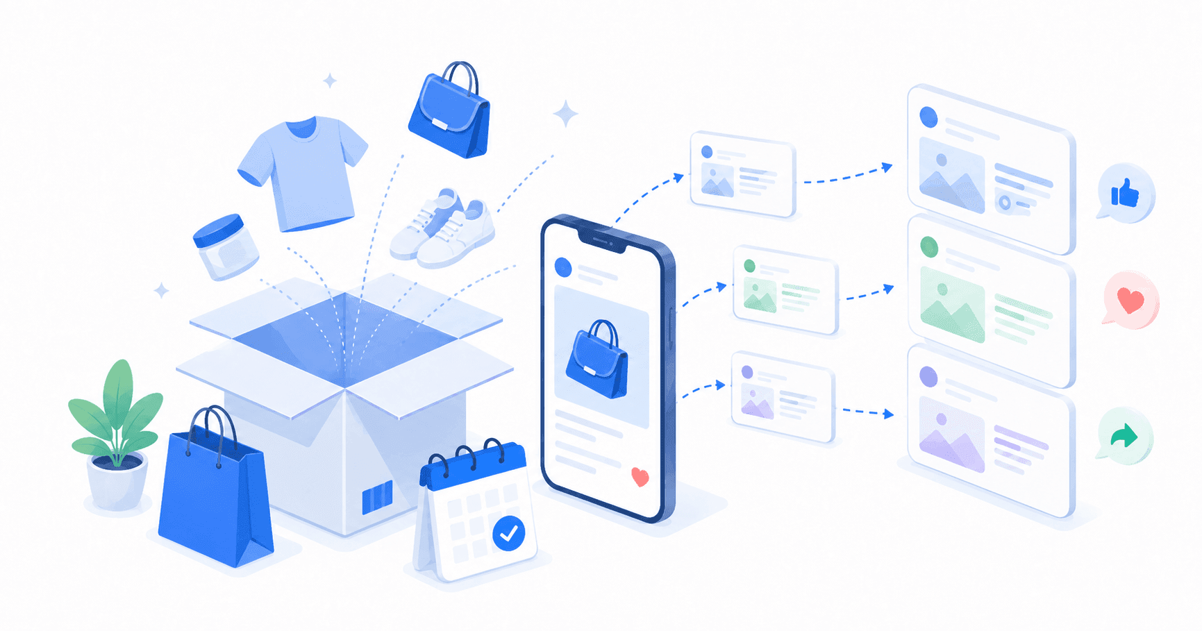 Ecommerce brand scheduling product launches and UGC in PostFast