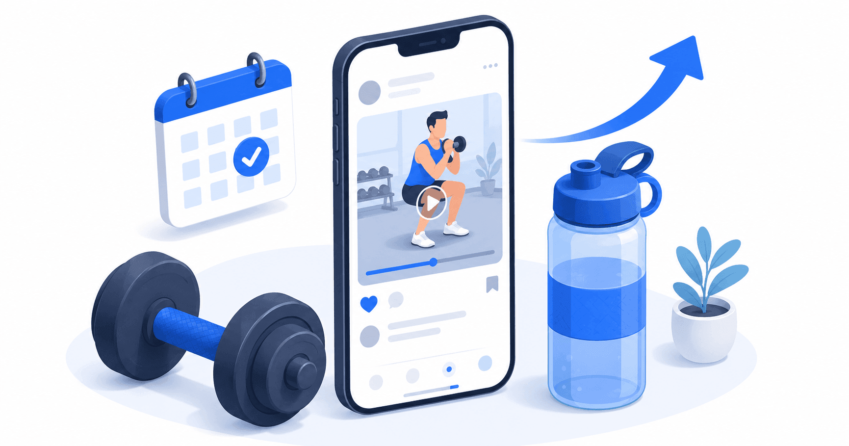 Gym scheduling member transformations and workout clips in PostFast