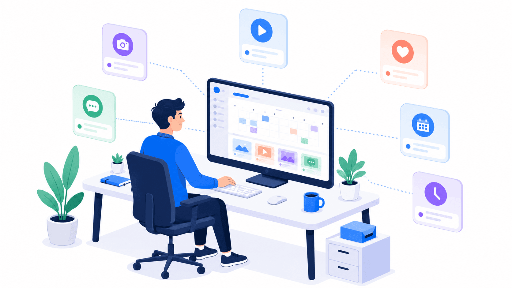 Creator scheduling OnlyFans promo posts across platforms from one dashboard