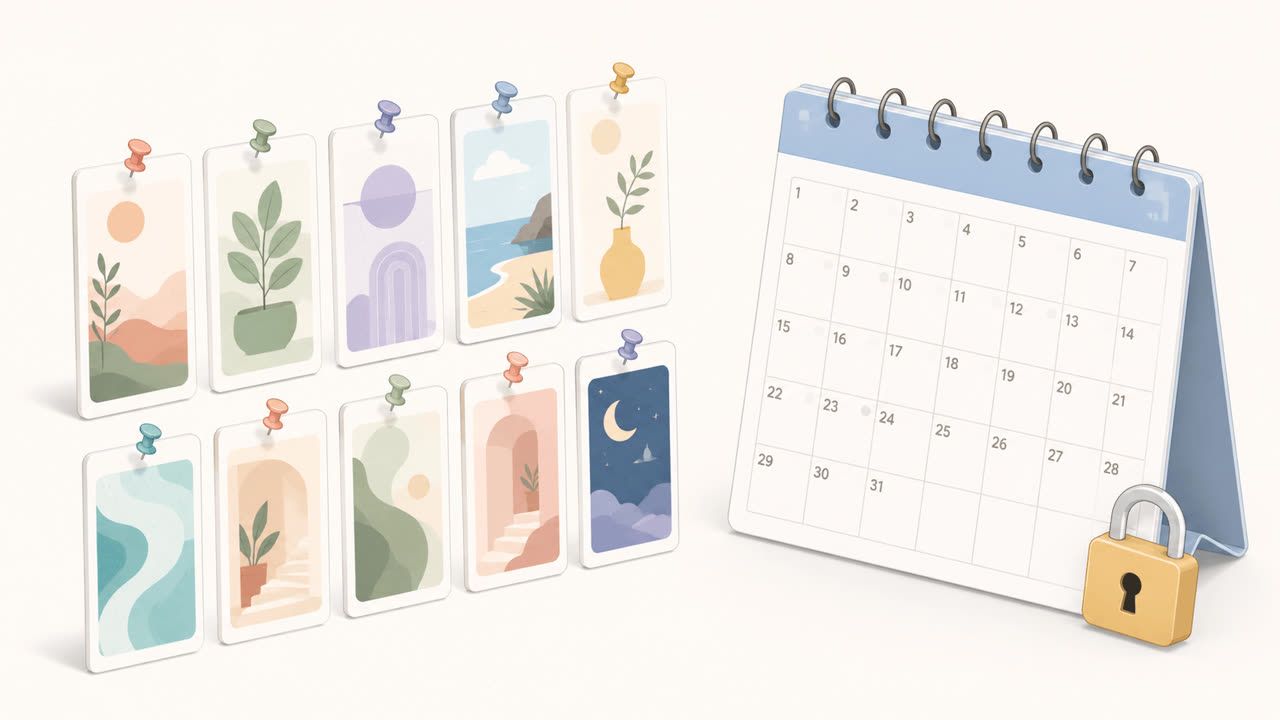 Pinterest's built-in scheduler: ten queued Pins and a thirty-day window