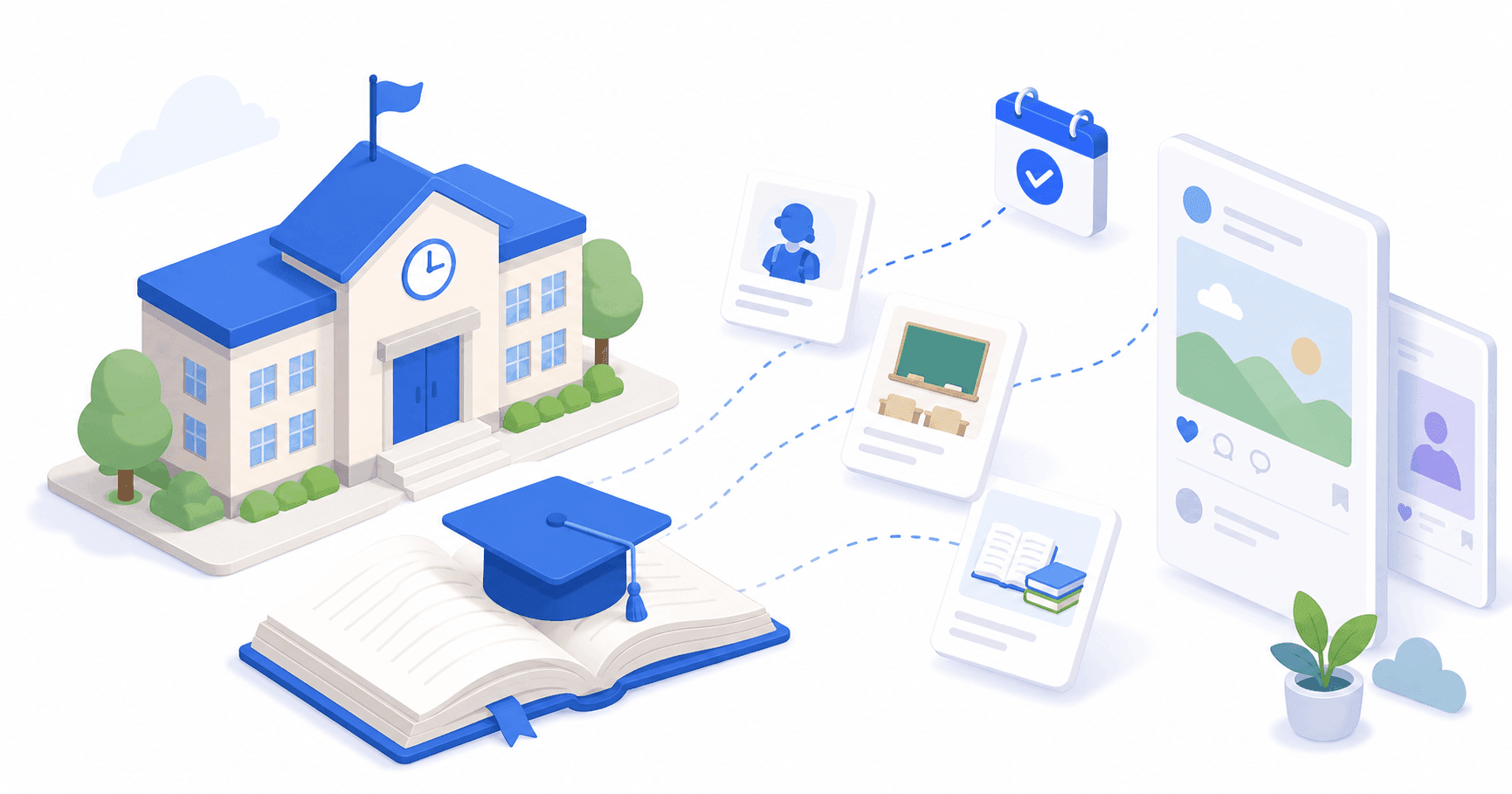 School comms team scheduling announcements and highlights in PostFast