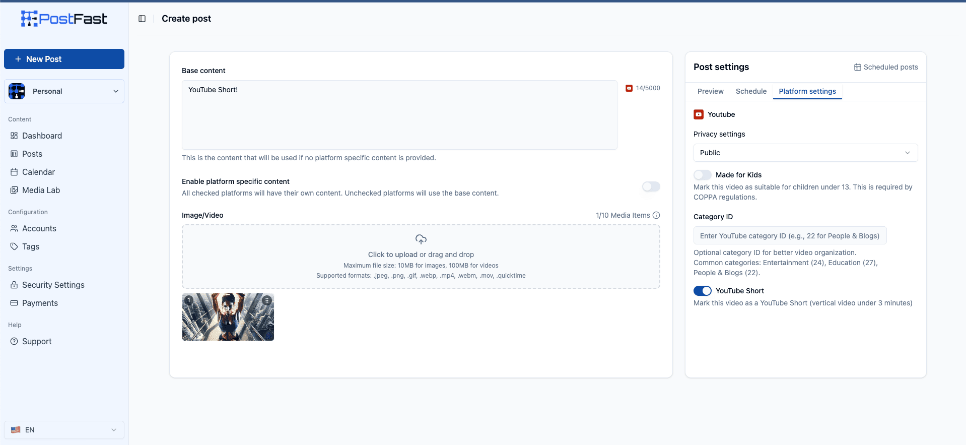 YouTube Preview PostFast