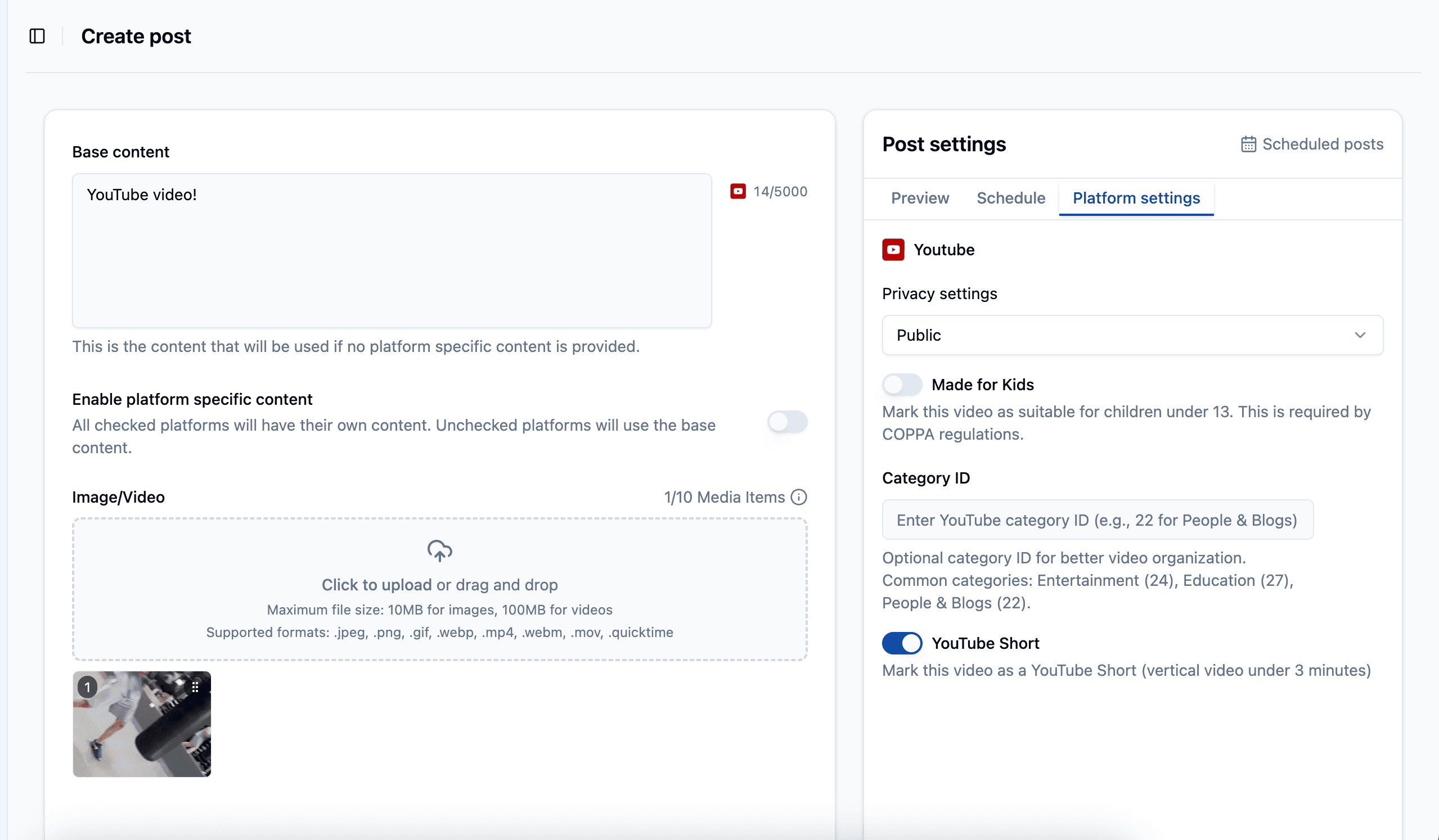 YouTube Shorts Preview